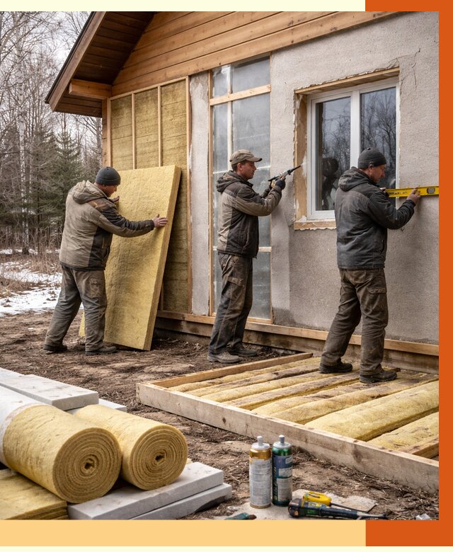 Утепление дачного дома в Балахне от 4963 руб/м2 — недорого | ТепломастерБлх
