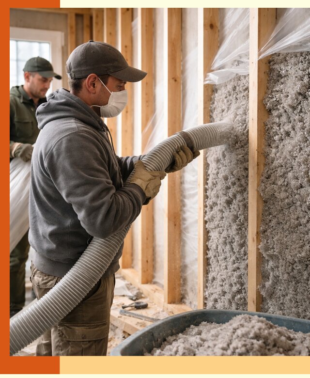 Утепление каркасного дома эковатой в Балахне — качественно и надолго