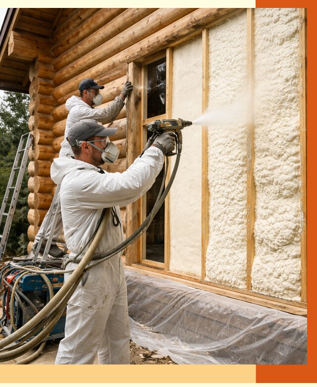 Утепление деревянного дома ППУ в Балахне от 4388 руб/м2 | ТепломастерБлх — под ключ