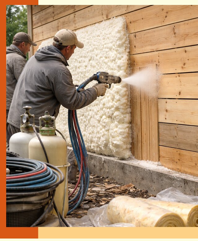 Утепление деревянного дома пенополиуретаном в Балахне