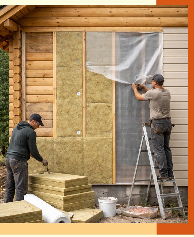 Утепление дома из бруса в Балахне от 3918 руб./м2 — работы под ключ | ТепломастерБлх