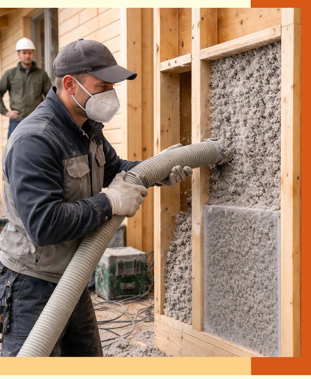 Утепление дома из бруса эковатой в Балахне от 1933 руб/м2 | ТепломастерБлх