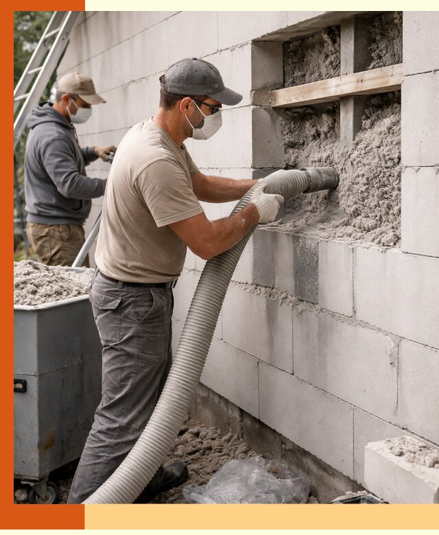 Утепление дома из газобетона эковатой в Балахне