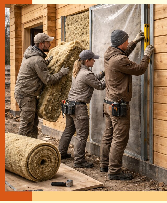 Утепление дома из двойного бруса в Балахне качественно и надёжно