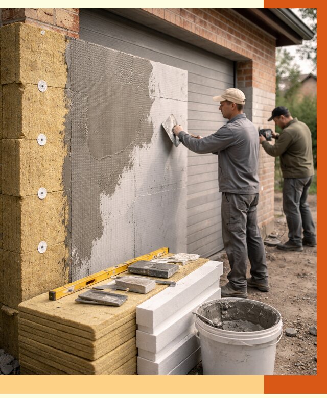 Утепление гаража снаружи в Балахне от 4388 руб. за м2 — наружное утепление под ключ | ТепломастерБлх