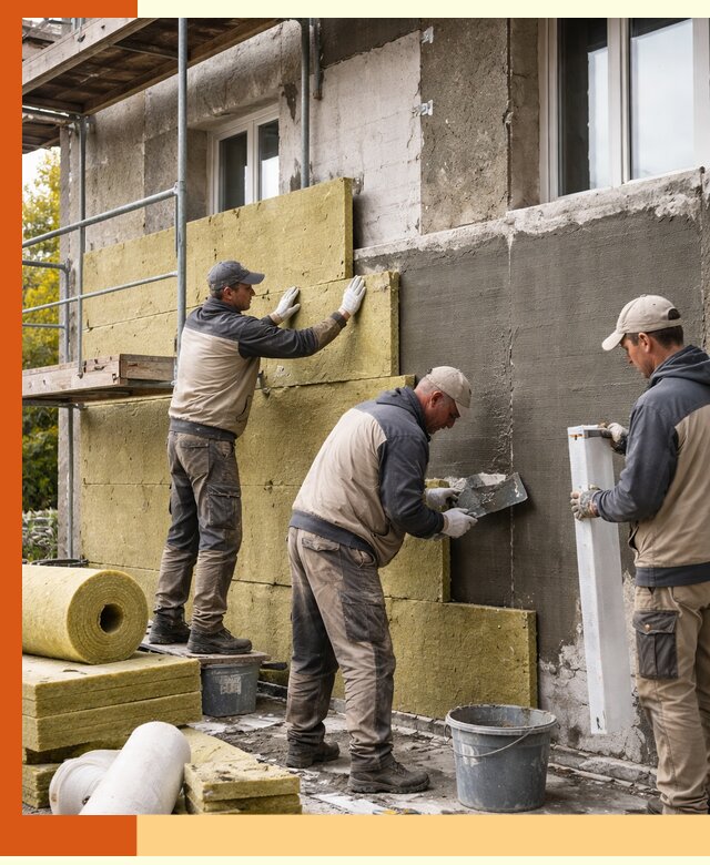 Утепление фасада зданий и домов в Балахне