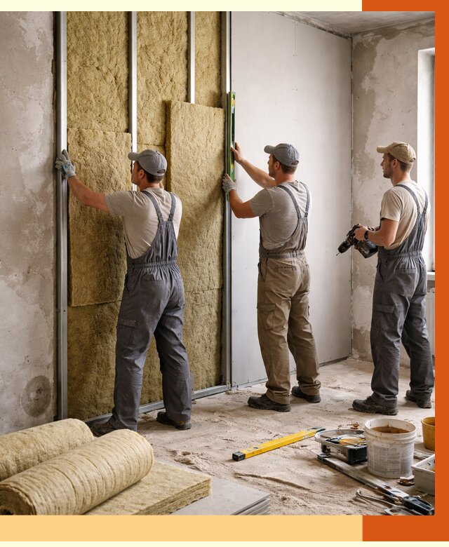 Утепление стен изнутри в Балахне от 2351 руб/м² под ключ | ТепломастерБлх