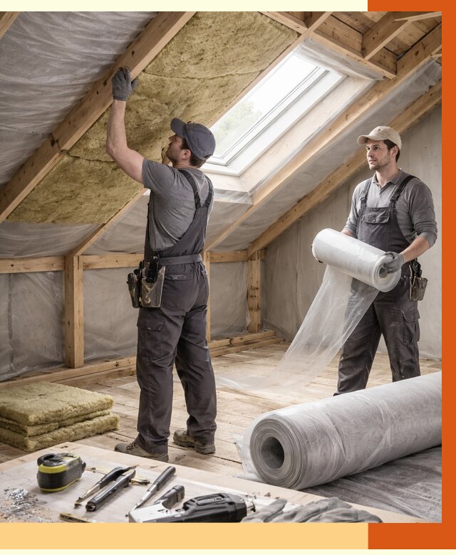 Утепление крыши изнутри мансарды в Балахне от 4388 руб./м² | ТепломастерБлх