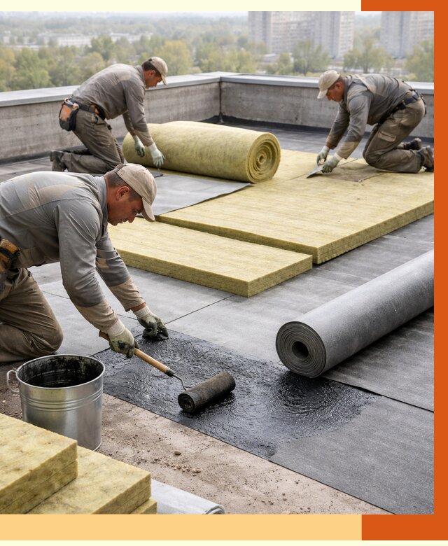 Утепление плоской крыши в Балахне от 7523 руб./м2 под ключ | ТепломастерБлх