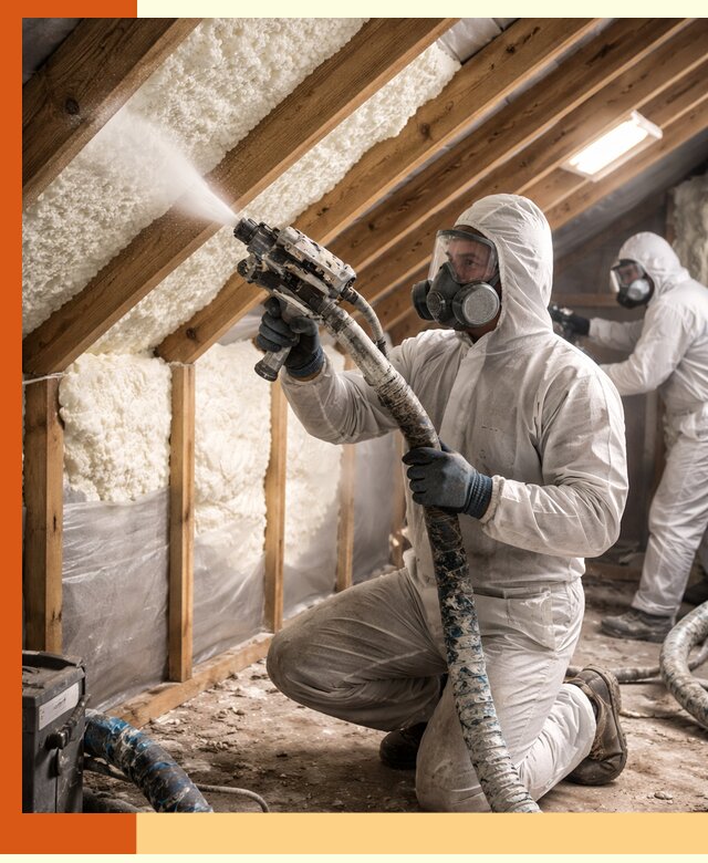 Утепление чердака пенополиуретаном (ППУ) в Балахне