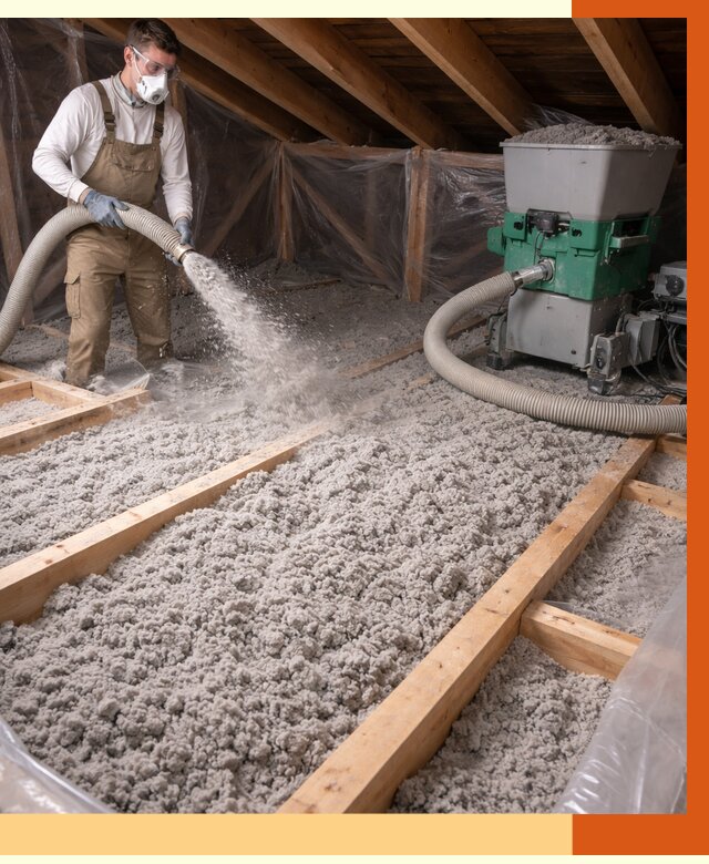 Утепление чердака эковатой в Балахне от 1515 руб/м2 — заказать у ТепломастерБлх