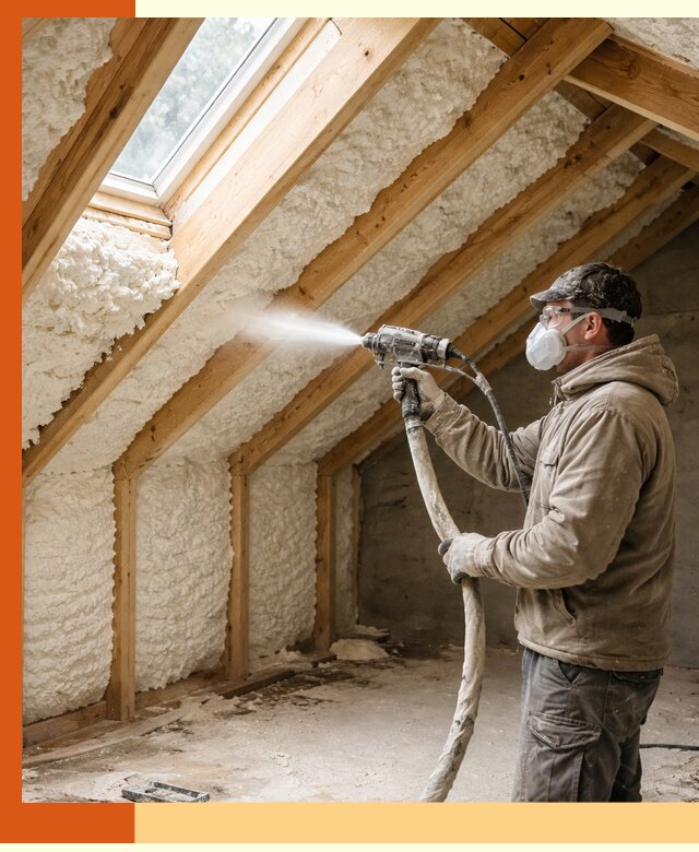 Утепление мансарды ППУ в Балахне быстро и надежно