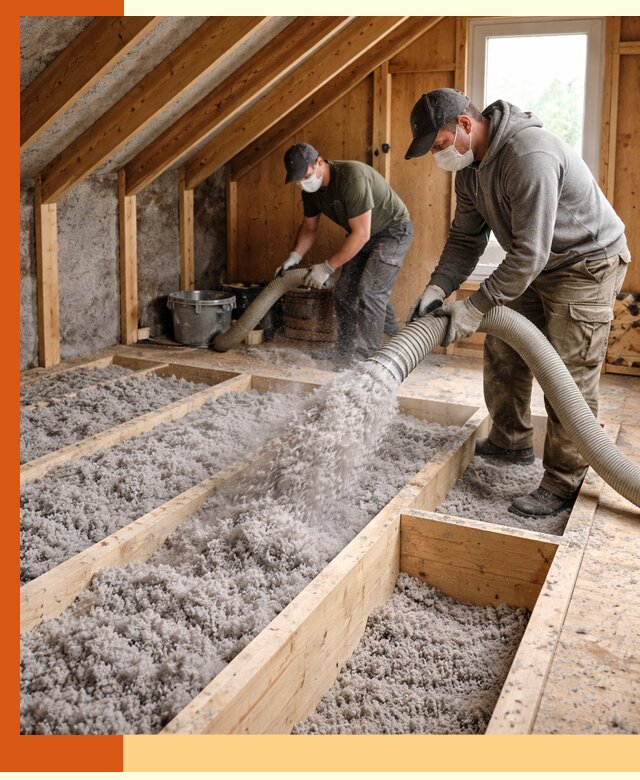 Утепление мансарды эковатой в Балахне с гарантией качества