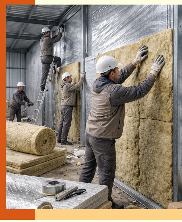 Утепление металлического склада в Балахне: теплоизоляция и герметизация