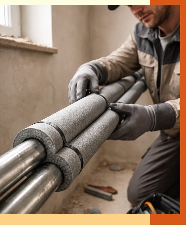 Утепление труб отопления в Балахне от 2978 руб. за м² — услуги под ключ | ТепломастерБлх