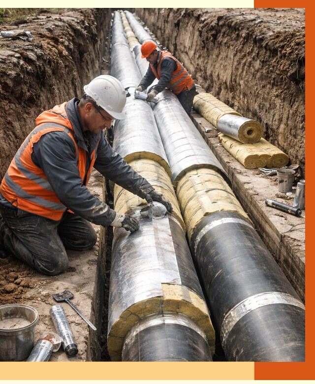 Утепление теплотрассы в Балахне от 4702 руб./м2 — ппу и комплексная изоляция | ТепломастерБлх