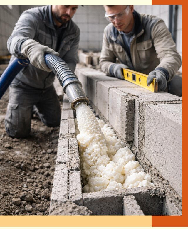 Заполнение колодцевой кладки ППУ в Балахне от 4388 руб. за м2 | ТепломастерБлх