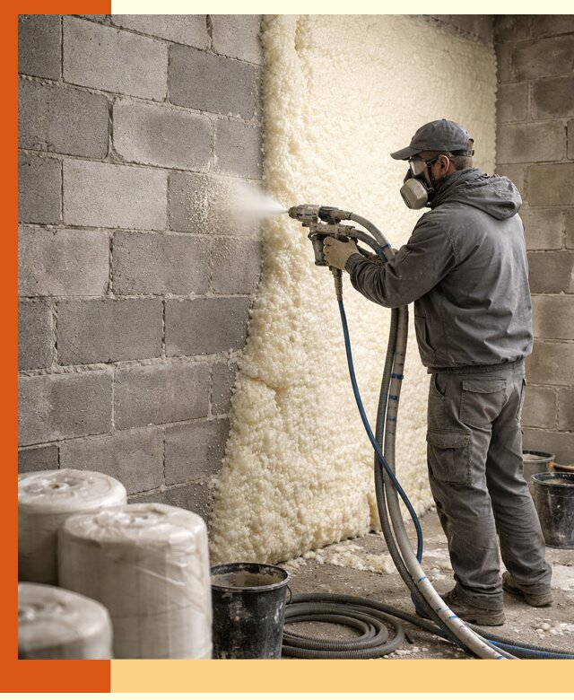 Утепление блочной стены ППУ в Балахне качественно и надёжно