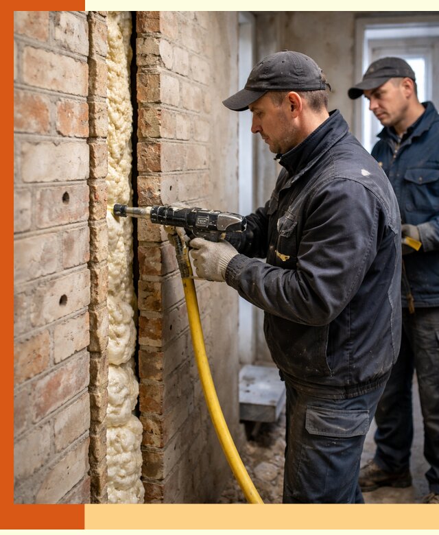 Межстеновое утепление пенополиуретаном в Балахне