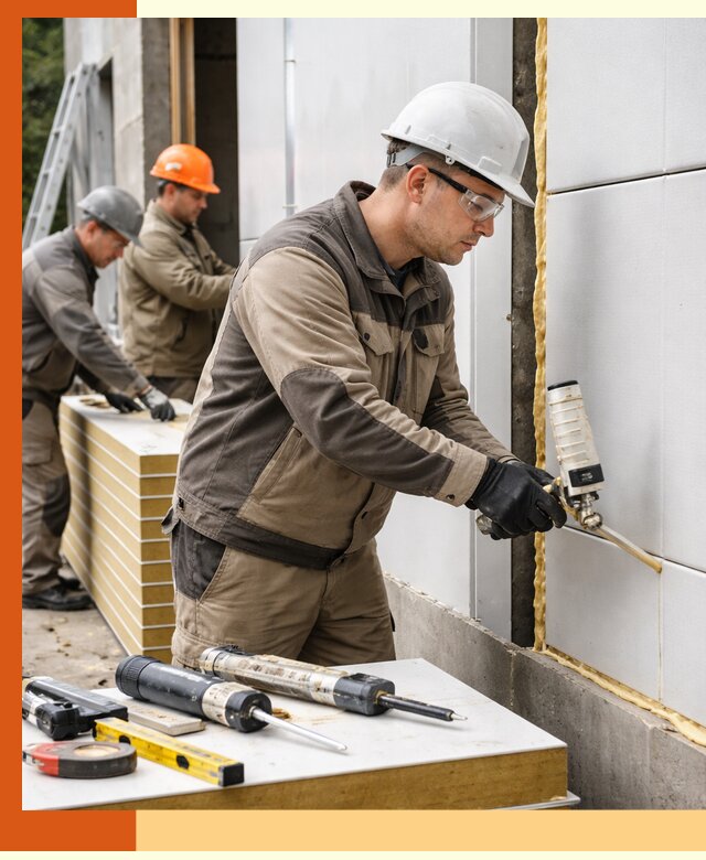 Утепление сэндвич-панелей пенополиуретаном в Балахне