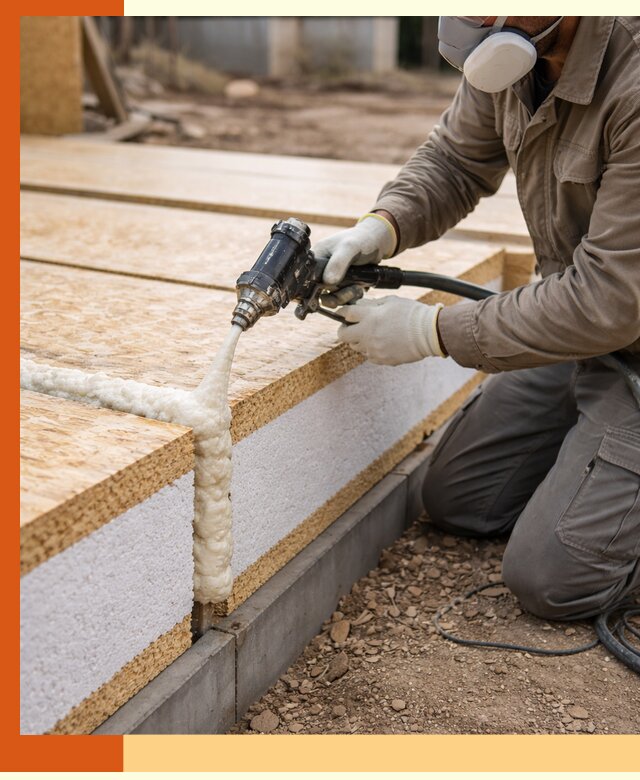 Утепление СИП-панелей пенополиуретаном (ППУ) в Балахне