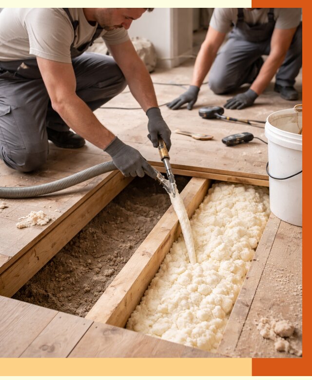 Заполнение пустот пола в Балахне от 2821 руб. — утепление пустот пола под ключ | ТепломастерБлх