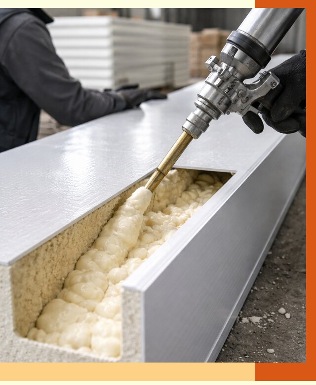 Заполнение пустот холодильных панелей в Балахне от 7836 руб. | ТепломастерБлх