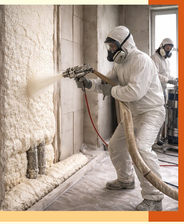 Напыление пенополиуретана в Балахне от 7836 руб./м2 — услуги и монтаж ППУ | ТепломастерБлх