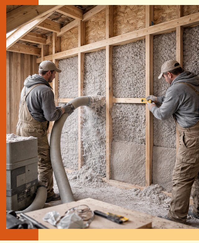 Утепление эковатой стен, потолков и перекрытий в Балахне