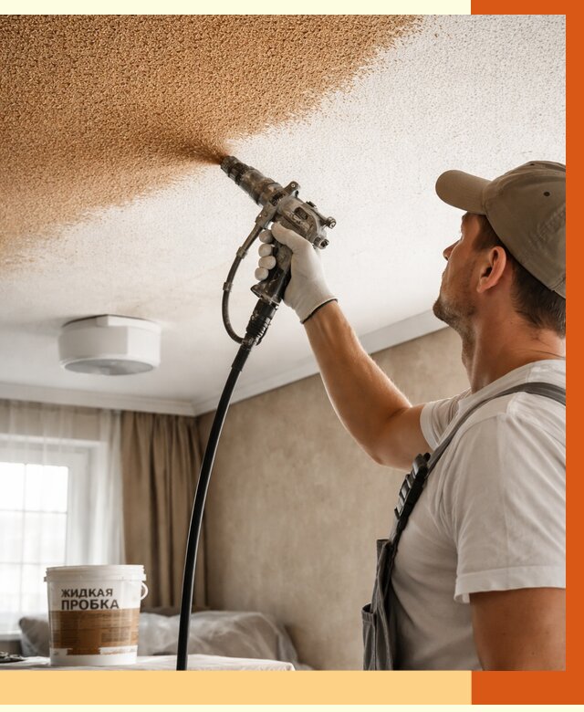 Утепление потолка жидкой пробкой в Балахне от 3657 руб. | ТепломастерБлх