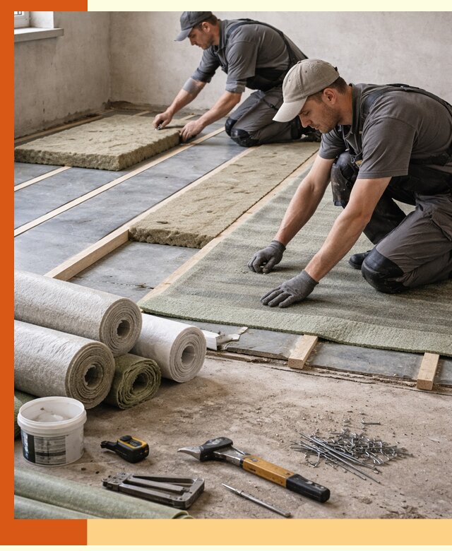 Шумоизоляция пола в Балахне — профессиональная звукоизоляция помещений