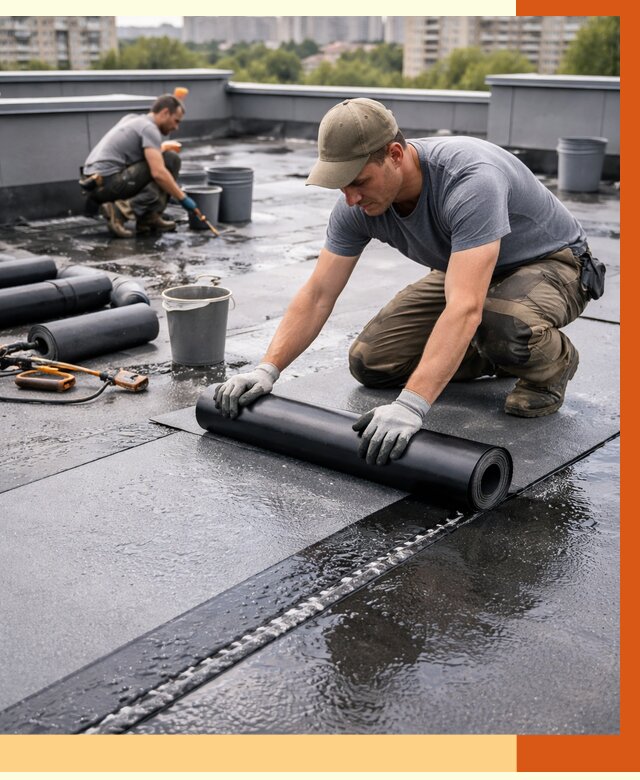 Гидроизоляция плоской кровли в Балахне от 4702 руб./м2 — профессионально | ТепломастерБлх