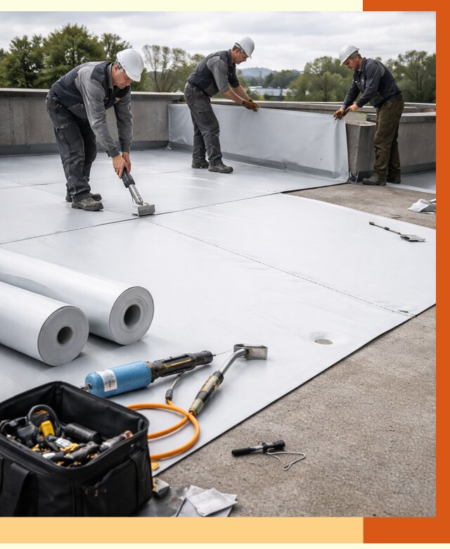 Гидроизоляция мембранной кровли в Балахне от 7836 руб./м² — профессионально | ТепломастерБлх