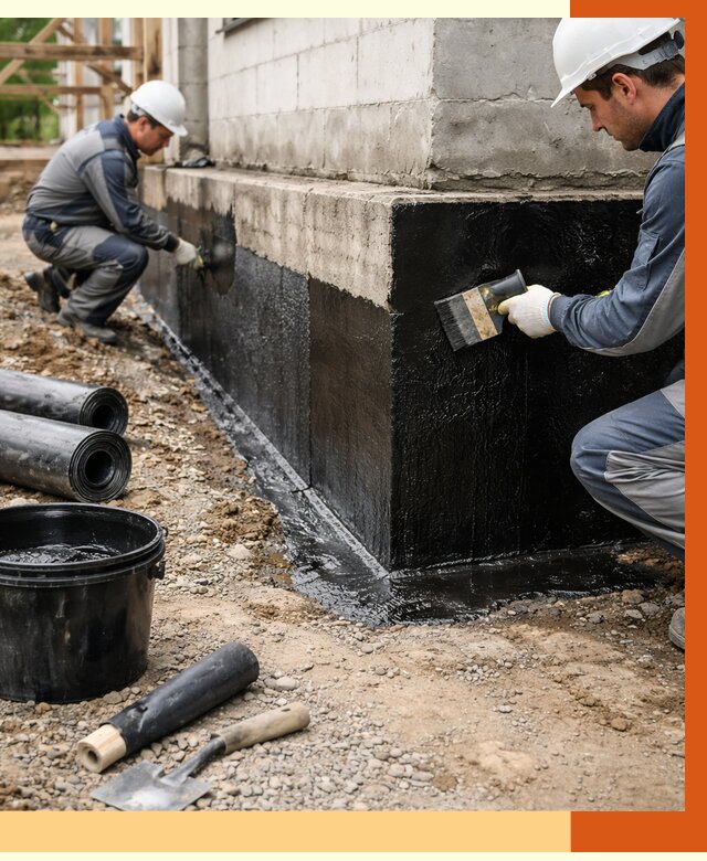 Гидроизоляция фундамента в Балахне от 1306 руб. — профессионально, под ключ | ТепломастерБлх