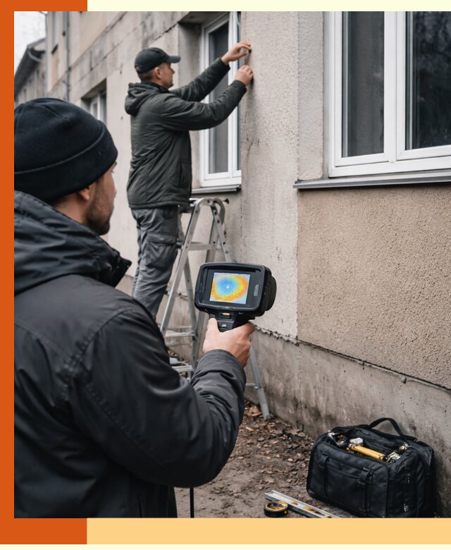 Тепловизионное обследование фасада в Балахне для выявления дефектов