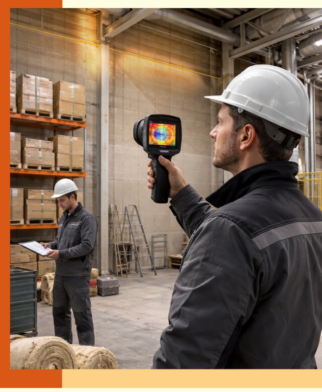 Тепловизионное обследование склада и выявление утечек в Балахне