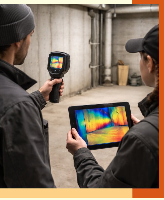 Тепловизионное обследование подвала в Балахне от 4702 руб. — проверка гидроизоляции | ТепломастерБлх