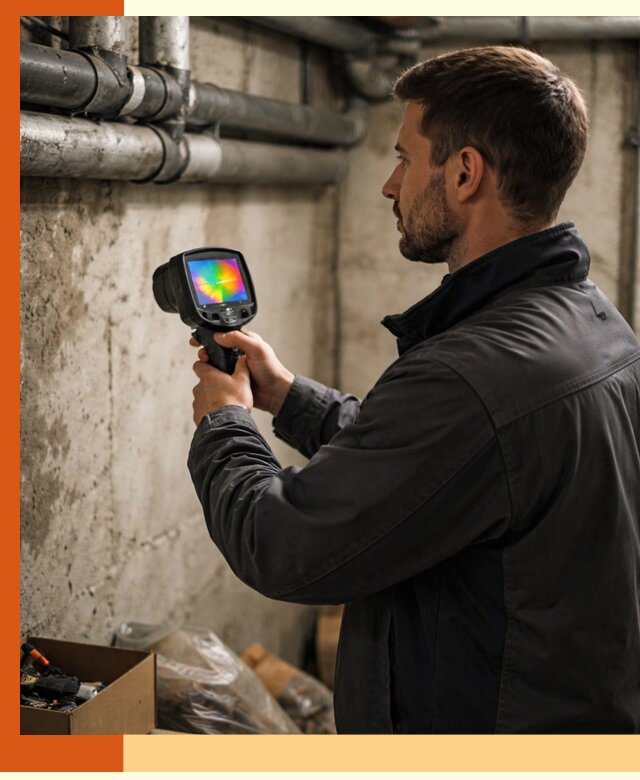 Тепловизионное обследование подвала в Балахне для поиска утечек тепла