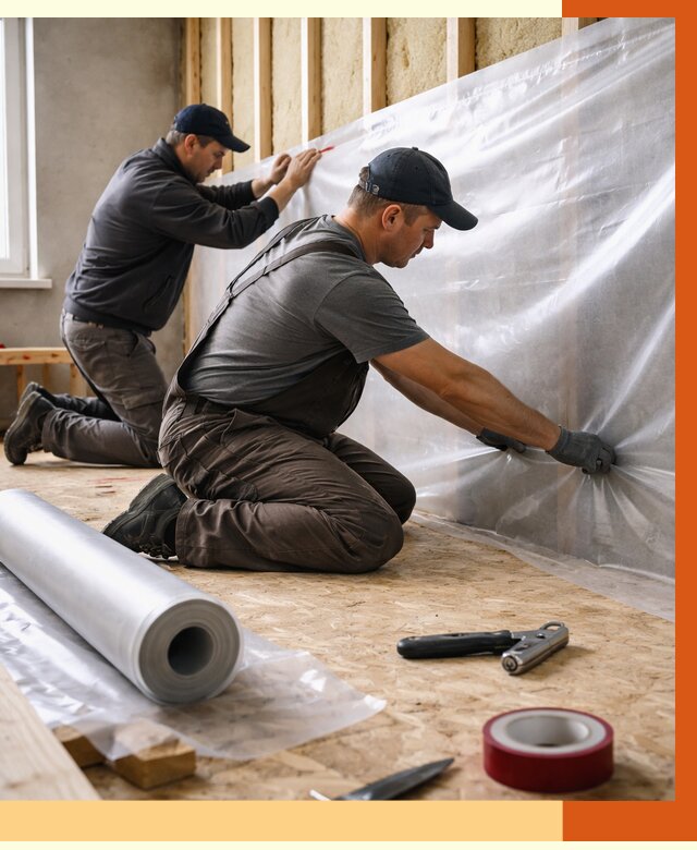 Монтаж пароизоляции в Балахне от 2612 руб. — установка и укладка под ключ | ТепломастерБлх