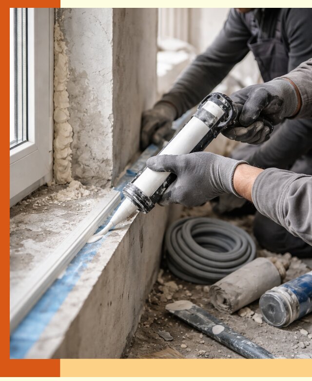 Герметизация стыков и примыканий зданий в Балахне